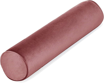 Tinbolunce Memory Foam Roll Pillow for Knee/Leg/Neck - Full Moon Bolster/Round Cylinder Pillow for Sleeping on Side or Back - Removable Cooling Cover Length 18" x 6" Diameter (Navy Blue)
