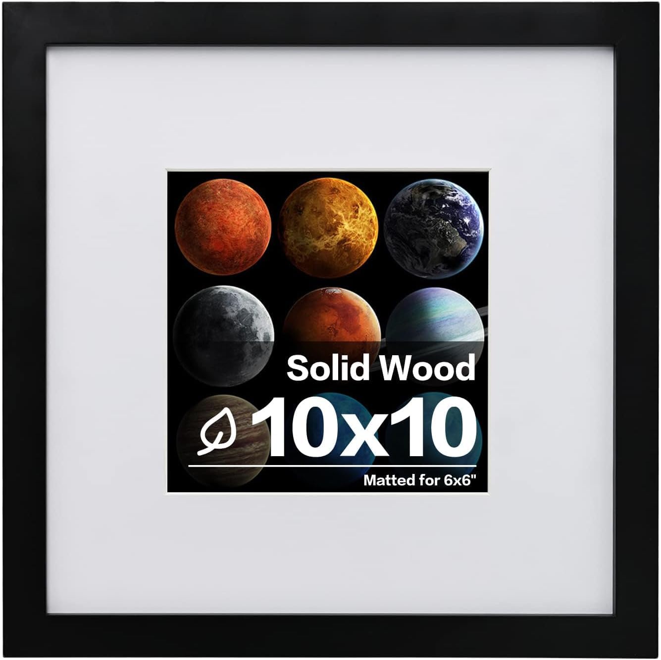 Egofine 12x16 Picture Frame Black, Covered by Plexiglass Made of Solid Wood, Display Pictures 9x12 and 11x14 with Mat or 12x16 Without Mat, for Wall Mounting Photo Frame - Colors B