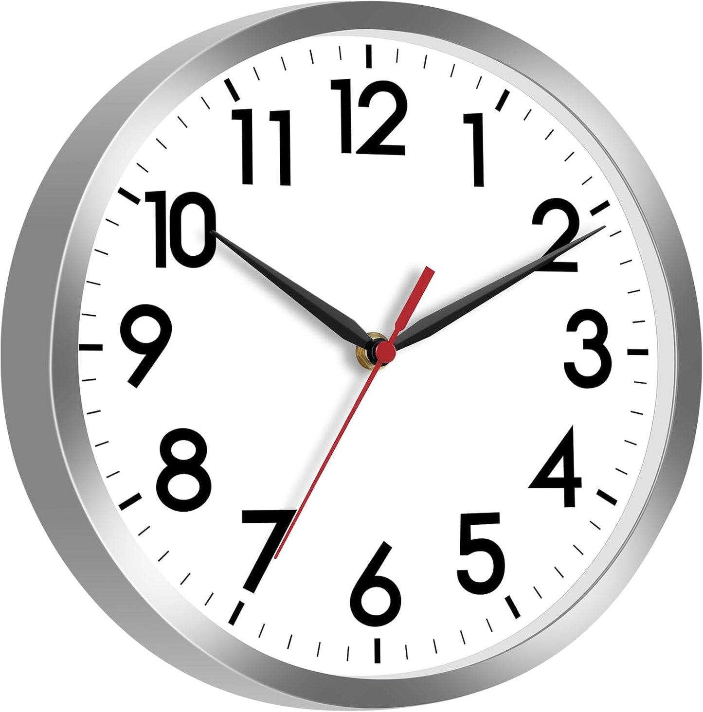 AKCISOT Wall Clock, Modern Small Wall Clocks Battery Operated 8 Inch, Silent Non-Ticking Analog Classic for Office, Home, Bathroom, Kitchen, Bedroom, School(Black)