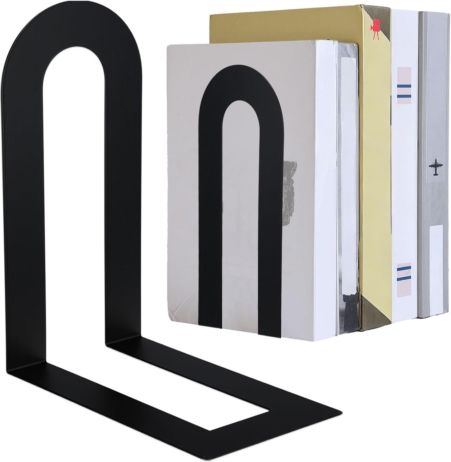 Chunful 12 Pcs Modern Metal Book Ends for Shelves Decorative Small Bookends Book Shelf Organizer Minimalist Design Stopper to Hold Books for Home Office (Gold,5.5 * 3.75 * 2.25inch)