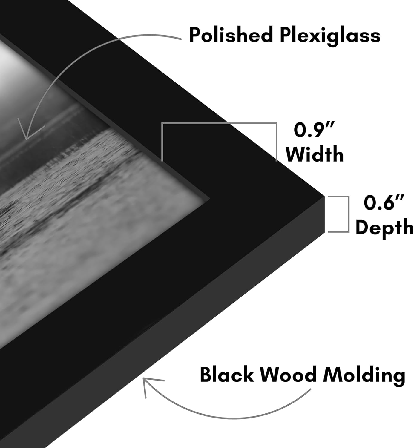 Americanflat 12x18 Poster Frame with Shatter-Resistant Glass - Signature Collection - Gallery-Style Frames Made of Engineered Wood - Photo Frame for Wall Display - Black - Colors A