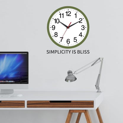 Rohioue Wall Clock Modern 8 Inch Battery Operated Silent Non Ticking Small Analog Clock for Living Room Office Home Bedroom Kitchen Bathroom(Black)