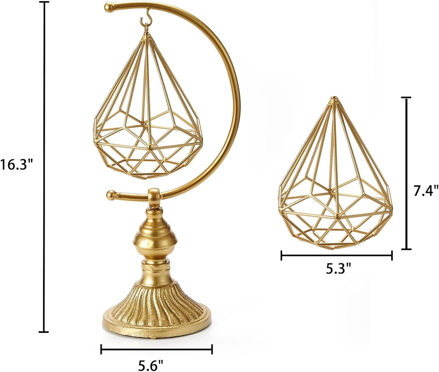 HLQMFHT 7 inches Metal Geometric Abstract Sculpture， Metal Geometric Sculpture Decor Sphere, Tabletop Decor for Living Room,Study,Bedroom,Modern Home Decor Accents