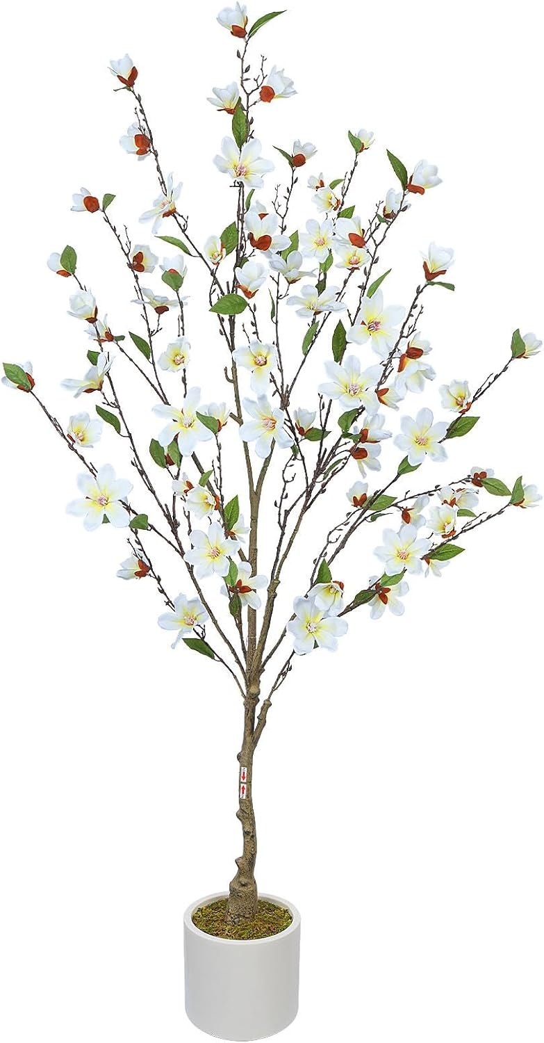 Faux Olive Tree 6ft Tall Faux Trees Fake Plant with 2100 Leaves & 80 Realistic Potted Silk Artificial Olive Tree for Home Porch Garden Living Room Office Decor