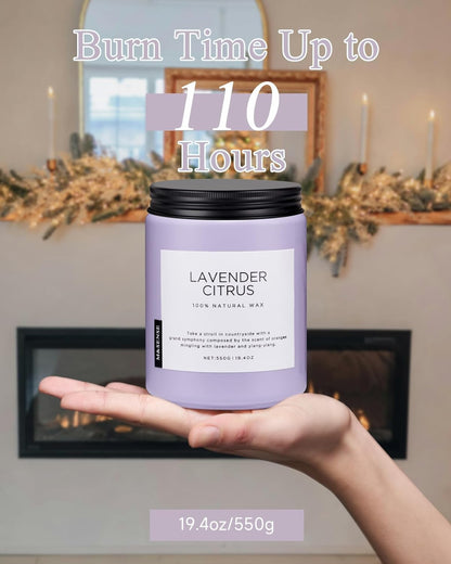 M&SENSE Eucalyptus & Mint Scented Jar Candle, Large 19.4oz Natural Soy Wax, 110-Hour Long Lasting Non-Toxic Clean Burning, Fresh Smelling Home Aromatherapy for Spa Stress Relief, Gifts for Men Women