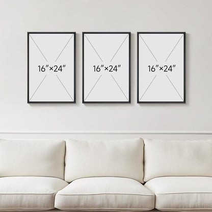 Large Framed Black and White Abstract Wall Art for Living Room, 3 Piece Big Modern Canvas Prints Paintings Artwork for Walls, Minimalist Abstract Art Pictures for Hallway, Office Wall Decor 24x36 In