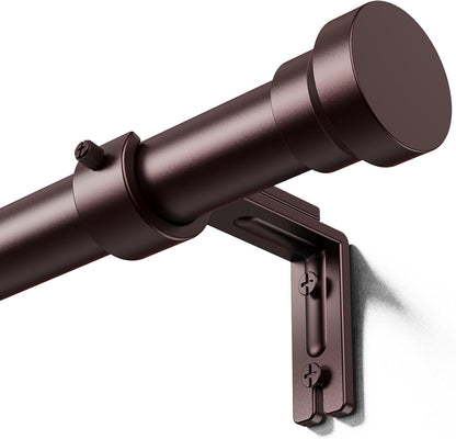 YaFex Curtain Rods 32-144 Inch, Heavy Duty 1 Inch Adjustable Curtain Rod for Windows, Black Extra Long Window Treatment Rods, Modern Design, Easy Installation