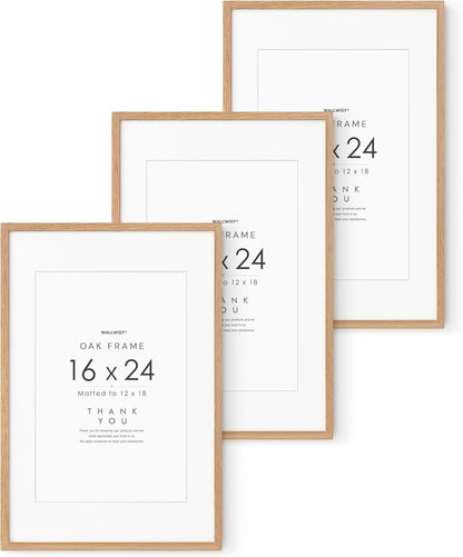 5x7 Picture Frame, Solid Oak Wood 5 x 7 Photo Frame with Mat to 4x6, 7x5 Picture Frames for Wall and Tabletop Display, (Walnut Set of 1)