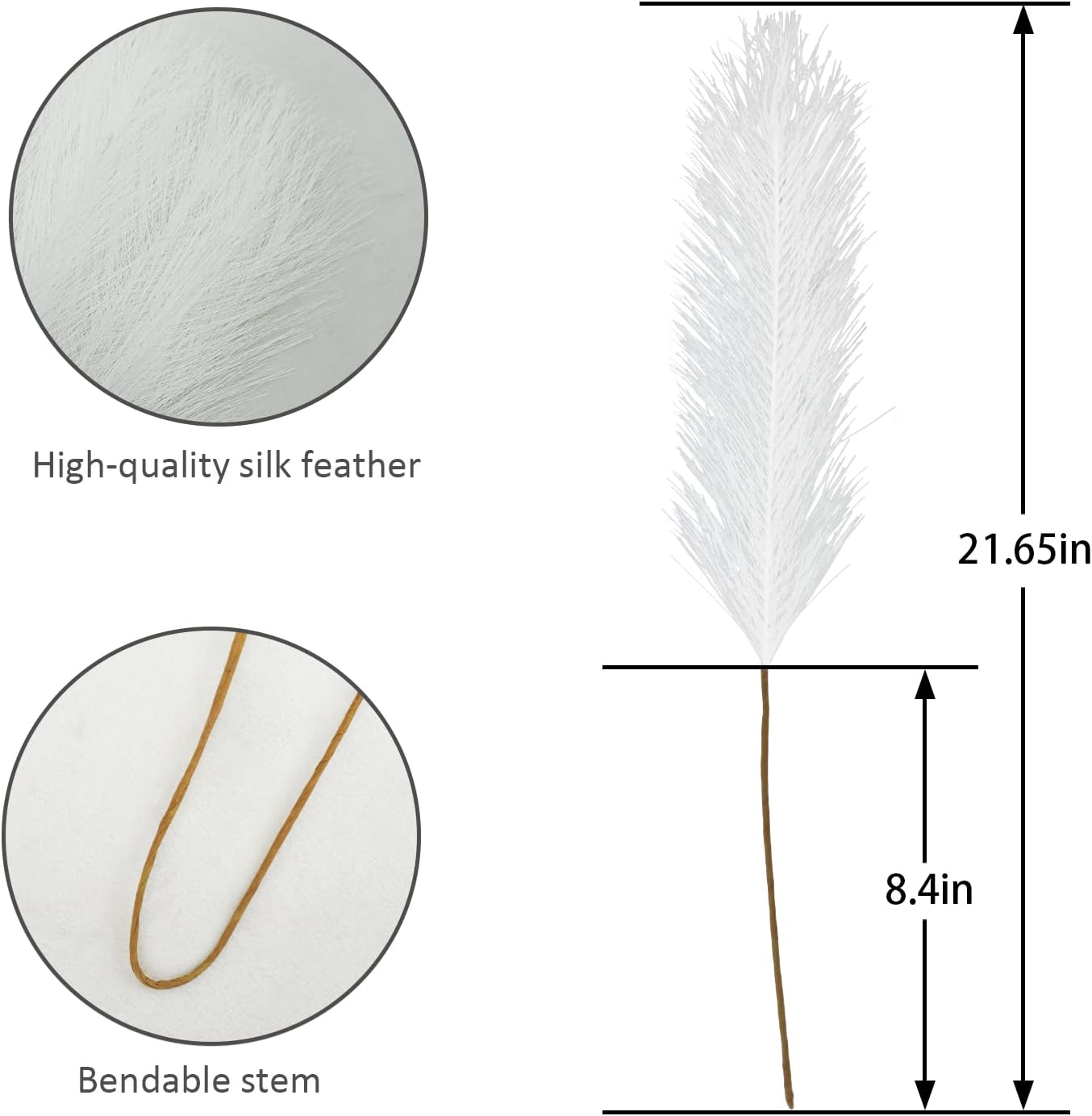 obbsie 50pcs Pink Faux Pampas Grass Decor, 21.6" Short Artificial Floral Branches Vase Filler Flower Arrangement for Home Wedding Boho Outdoor Decor