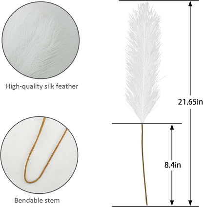 obbsie 50pcs Pink Faux Pampas Grass Decor, 21.6" Short Artificial Floral Branches Vase Filler Flower Arrangement for Home Wedding Boho Outdoor Decor