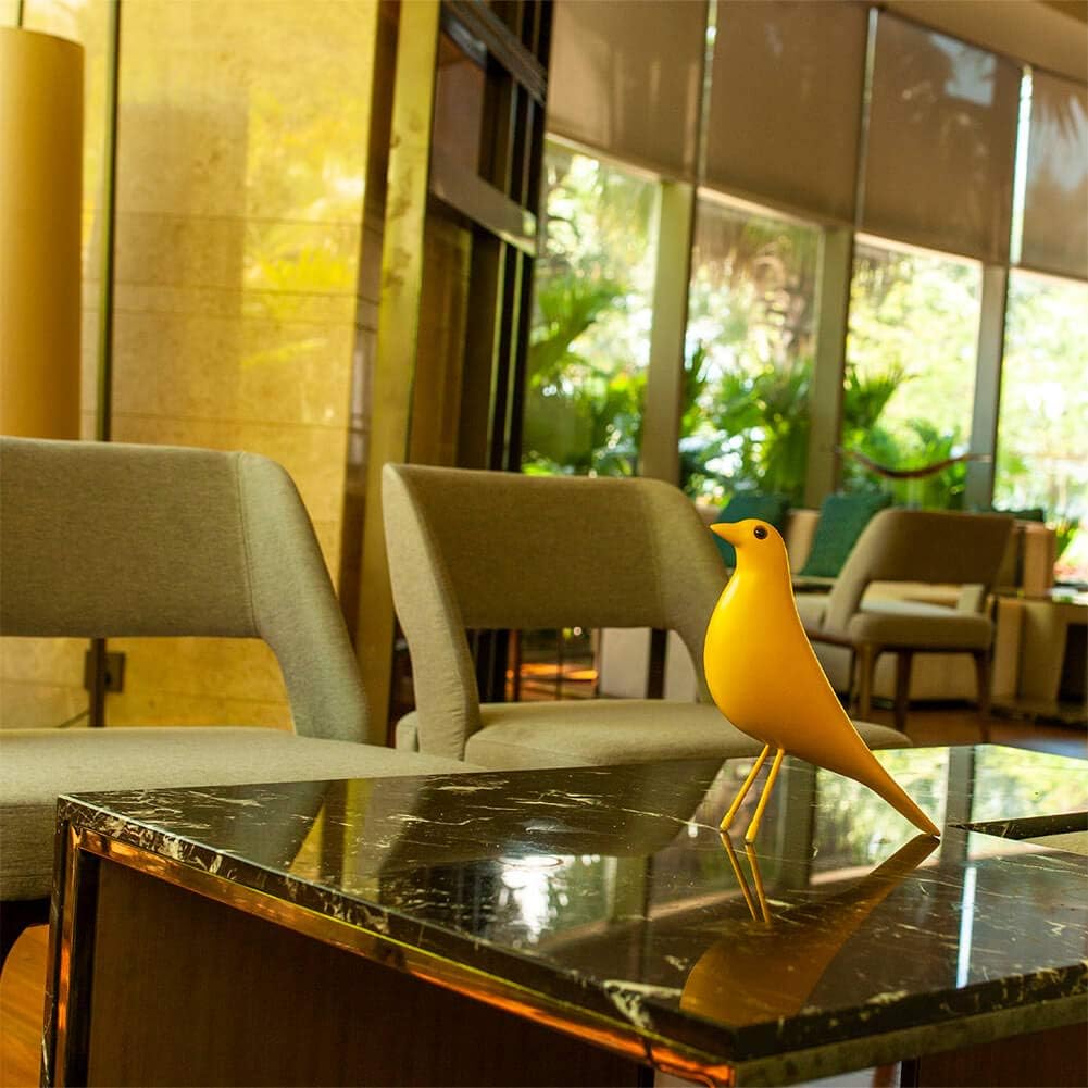 Mid Century Sculpture House Bird - Office Decor Desk Dove Ornament Arts Gift Replica (Yellow)