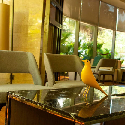 Mid Century Sculpture House Bird - Office Decor Desk Dove Ornament Arts Gift Replica (Yellow)