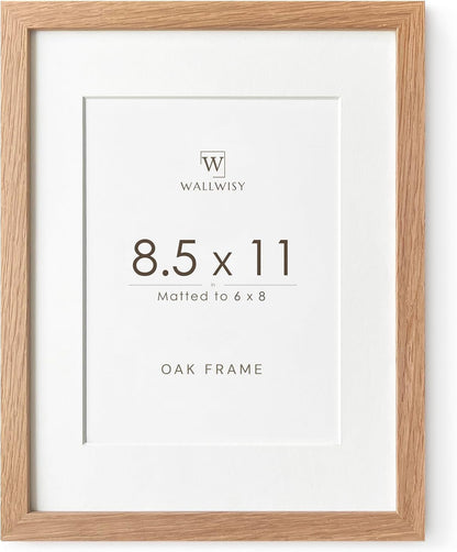 5x7 Picture Frame, Solid Oak Wood 5 x 7 Photo Frame with Mat to 4x6, 7x5 Picture Frames for Wall and Tabletop Display, (Walnut Set of 1)