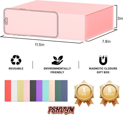 PSHVYM Gift Boxes with Lids, 11.5x7.8x3 In Forest Green Gift Box for Presents Magnetic Closure for T-Shirts, Gloves, Scarves, Books, Baby Clothes, Robes Clothing Gift Wrap, Contains Card, Ribbon