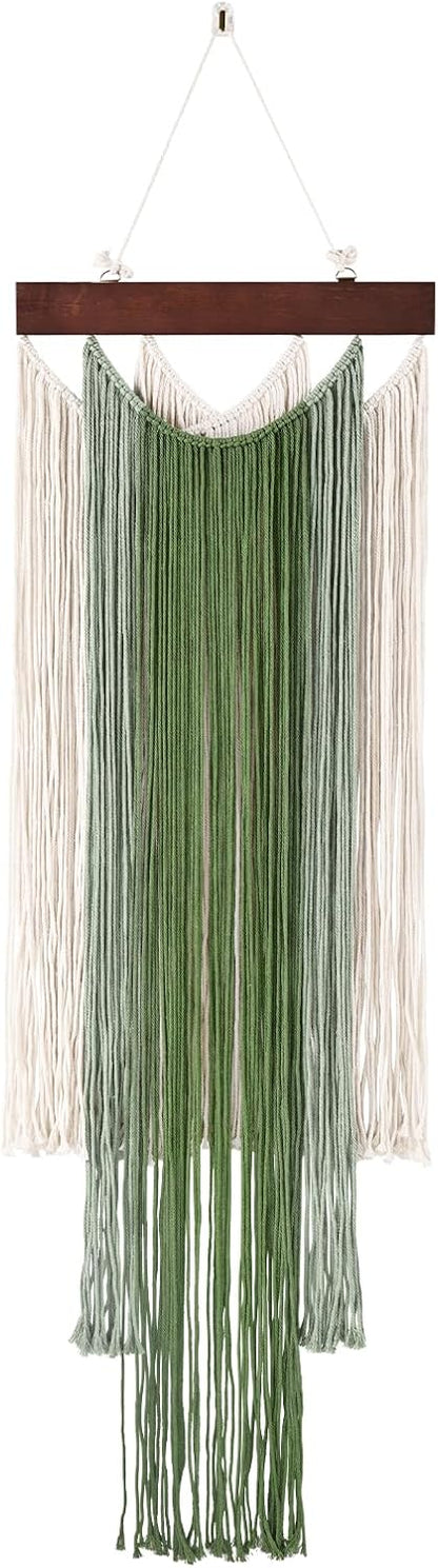 iHUFeather Macrame Wall Hanging Boho Wall Tapestry, Handmade Woven Wall Art for Living Room Bedroom Bohemian Home Decor 47.2" L x 15.7" W (Deep Red)
