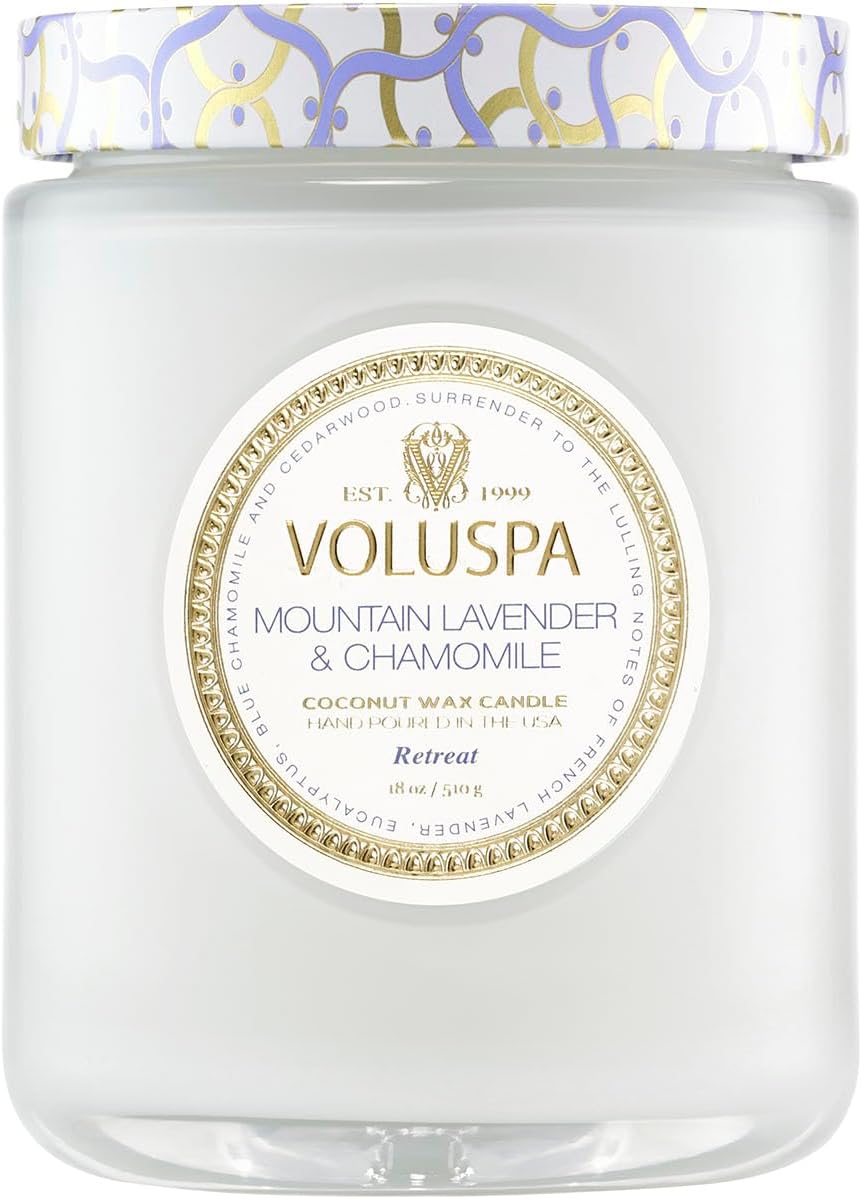 Voluspa Baltic Amber Candle, 18 oz, Coconut Wax Blend, Scented Candles for Home, 100 Hour Burn Time, Candle Jar