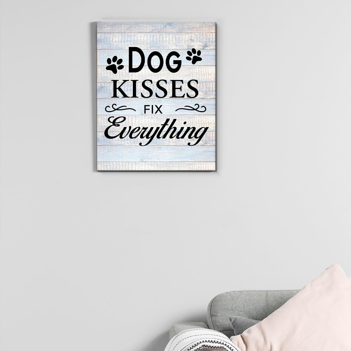 Inspirational Farmhouse Canvas Print Wall Art Decor One Small Positive Thought in the Morning Can Change Your Whole Day Sign Painting Plaque Rustic Home Decoration (8 X 8 Inches, Framed)