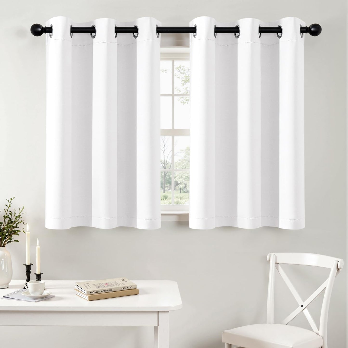 MIULEE Blackout Curtains for Bedroom Living Room 2 Panels, Thermal Insulated Room Darkening Drapes Grommet Noise Reducing Light Blocking Window Treatments 63 Inches Long 40x63 Inch Black - Colors A