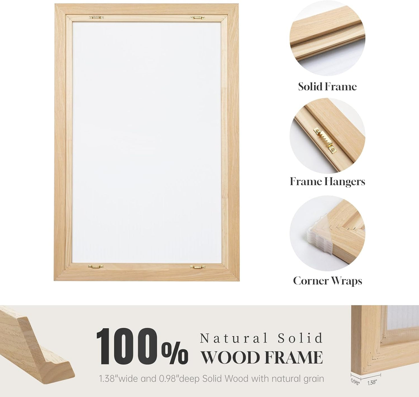 Large Framed Neutral Abstract Wall Art for Living Room, 3 Piece Modern Canvas Prints Paintings Artwork for Walls, Black and Beige Pictures for Living Room Hallway Stair Office Wall Decor 24x36 Inch