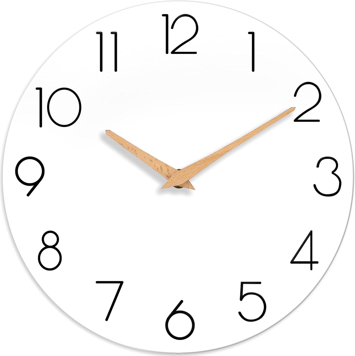 cicininc Wall Clock, Gray Silent Non-Ticking, Decorative Battery Operated Wall Clocks for Bedroom, Kitchen, Home, Office, School, Hotel (8 Inch)