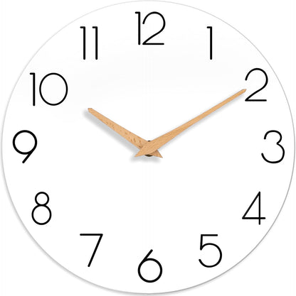 cicininc Wall Clock, Gray Silent Non-Ticking, Decorative Battery Operated Wall Clocks for Bedroom, Kitchen, Home, Office, School, Hotel (8 Inch)