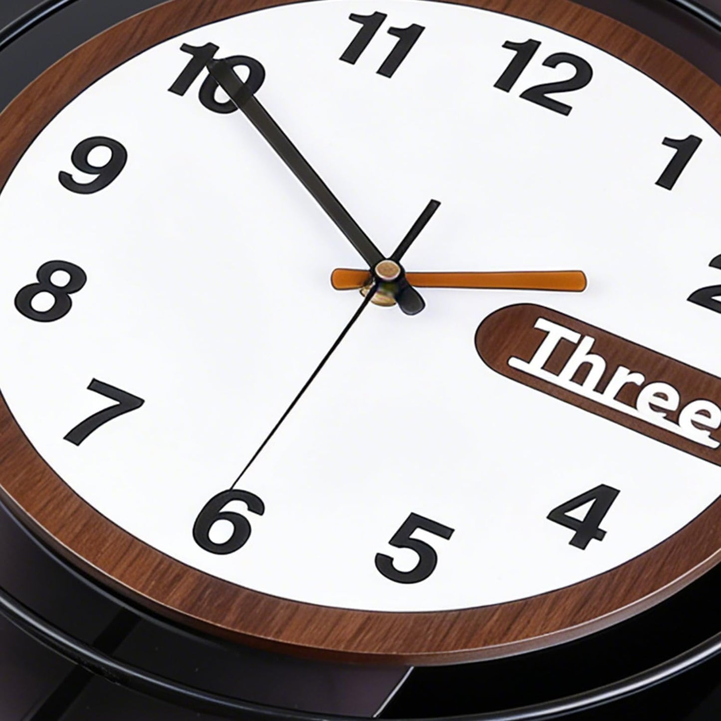 Wall Clock with Pendulum,Silent Quality Quartz Battery Operated,Modern Large Wall Clocks for Living Room Kitchen Home Bathroom Bedroom Wall Decor,16.2x26Inch(Black)