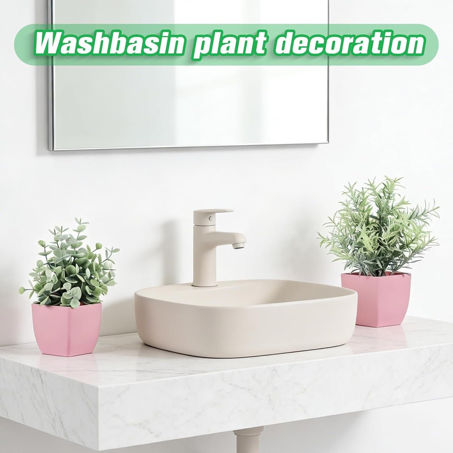 4pcs Fake Small Plants, Artificial Greenery Potted Plant for Home Office Decor, Small Faux Gray Grass Eucalyptus for Bathroom Plants Decoration, Mini Plant Potted Table Shelf Decoration