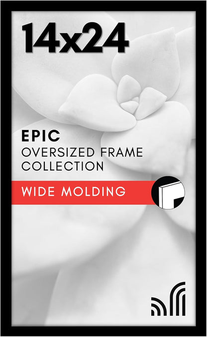 Americanflat 16x20 Picture Frame with Polished Plexiglass - Black Picture Frame - Wide Photo Frames Made of Engineered Wood for Vertical or Horizontal Wall Display - Epic Collection - Black - Colors A