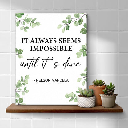 Inspirational Farmhouse Canvas Print Wall Art Decor One Small Positive Thought in the Morning Can Change Your Whole Day Sign Painting Plaque Rustic Home Decoration (8 X 8 Inches, Framed)