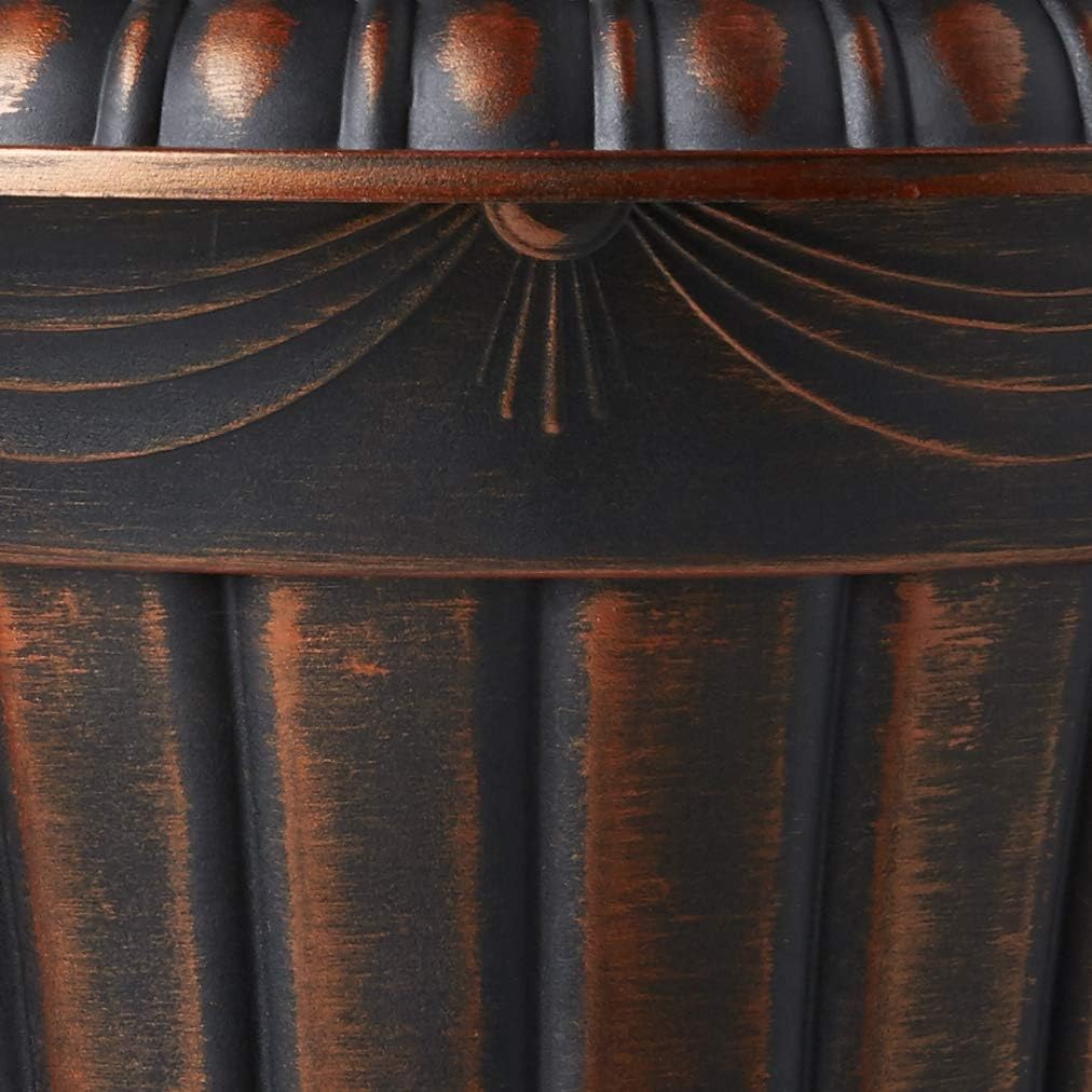 Arcadia Garden Products PL10CP Classic Traditional Plastic Urn Planter Indoor/Outdoor, 15" x 13", Brushed Copper