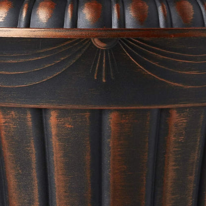 Arcadia Garden Products PL10CP Classic Traditional Plastic Urn Planter Indoor/Outdoor, 15" x 13", Brushed Copper