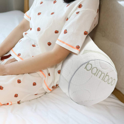 Kingnex Bolster Roll Pillow for Sleeping on Back or Side Under Knee to Relief Lower Back Pain Between Legs for Side Sleepers Cylinder Pillow with Removable Cover 20x8