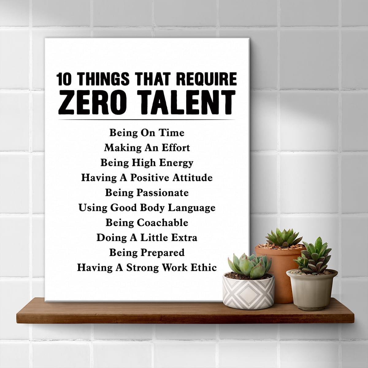Inspirational Farmhouse Canvas Print Wall Art Decor One Small Positive Thought in the Morning Can Change Your Whole Day Sign Painting Plaque Rustic Home Decoration (8 X 8 Inches, Framed)