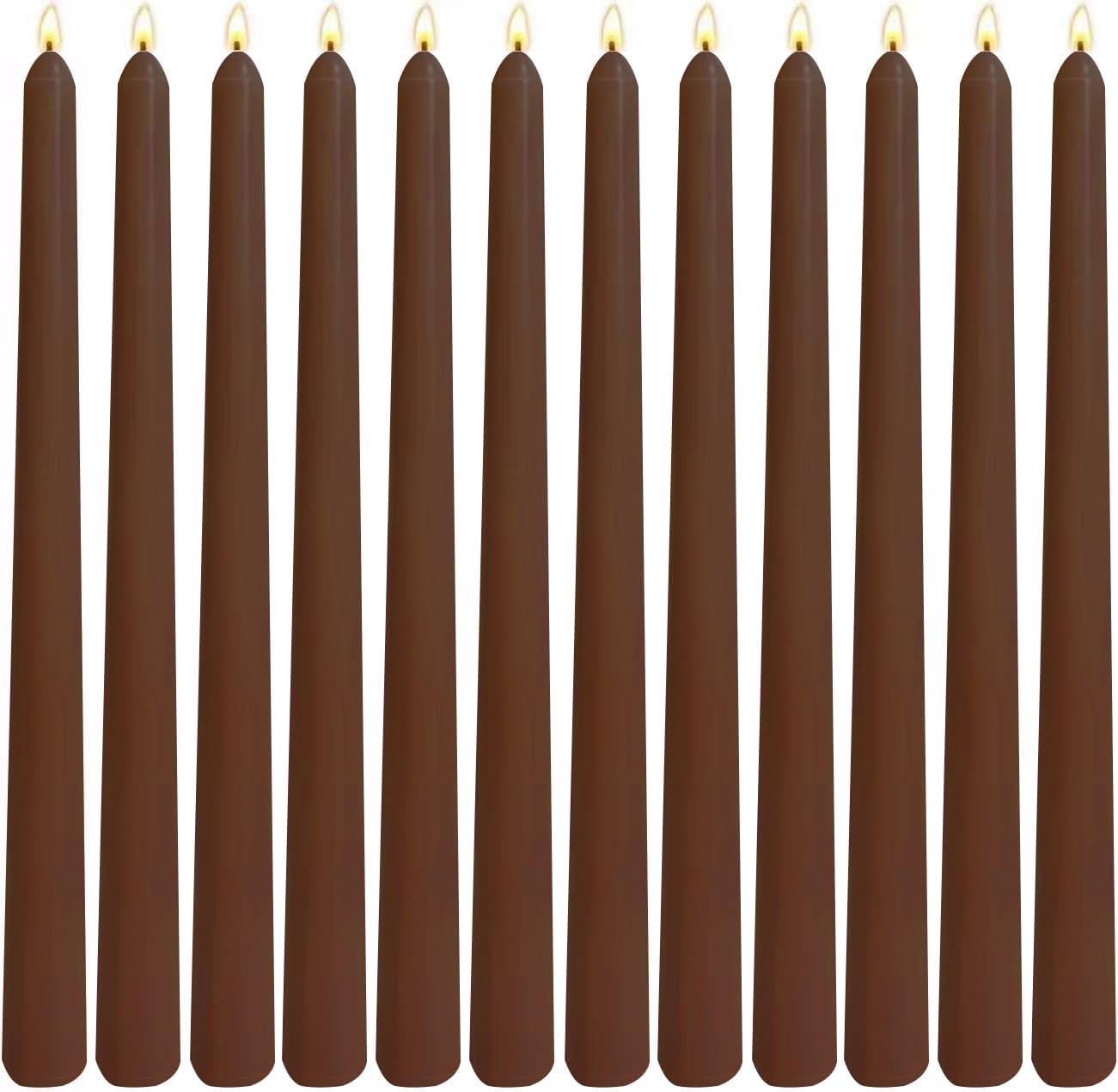 12-Pack Olive Green Taper Candles, 10 Inch Unscented Dripless Candlesticks, Long-Lasting Burn Time of 7-8 Hours, Perfect for Christmas Home Décor Spring and St. Patrick's Day