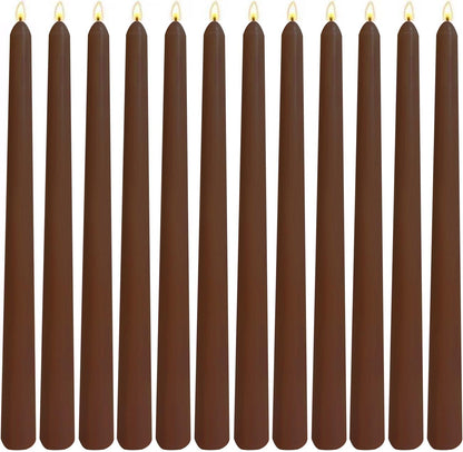 12-Pack Olive Green Taper Candles, 10 Inch Unscented Dripless Candlesticks, Long-Lasting Burn Time of 7-8 Hours, Perfect for Christmas Home Décor Spring and St. Patrick's Day