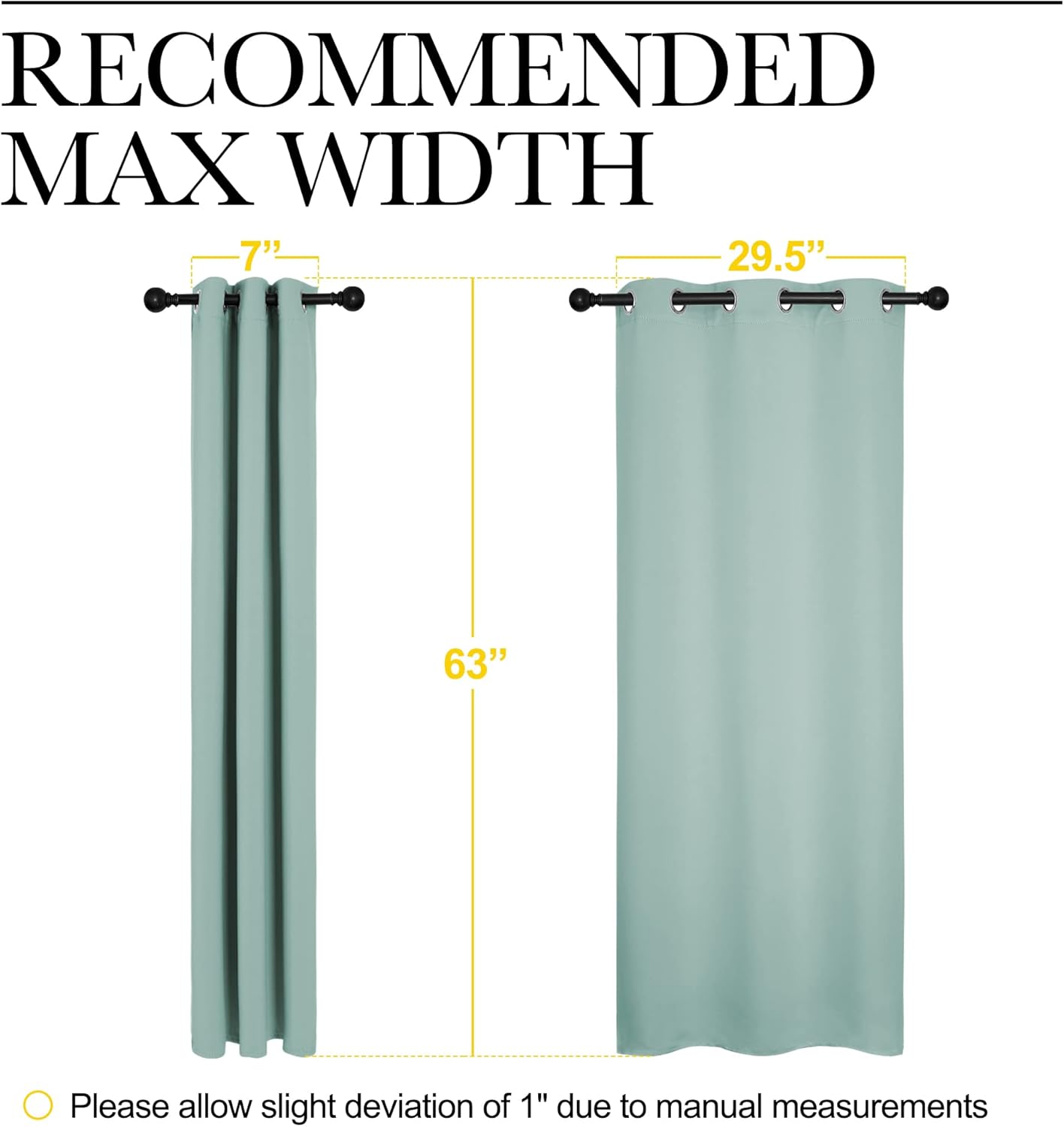 NICETOWN Halloween Pitch Black Solid Thermal Insulated Grommet Blackout Curtains/Drapes for Bedroom Window (2 Panels, 42 inches Wide by 63 inches Long, Black) - Colors A