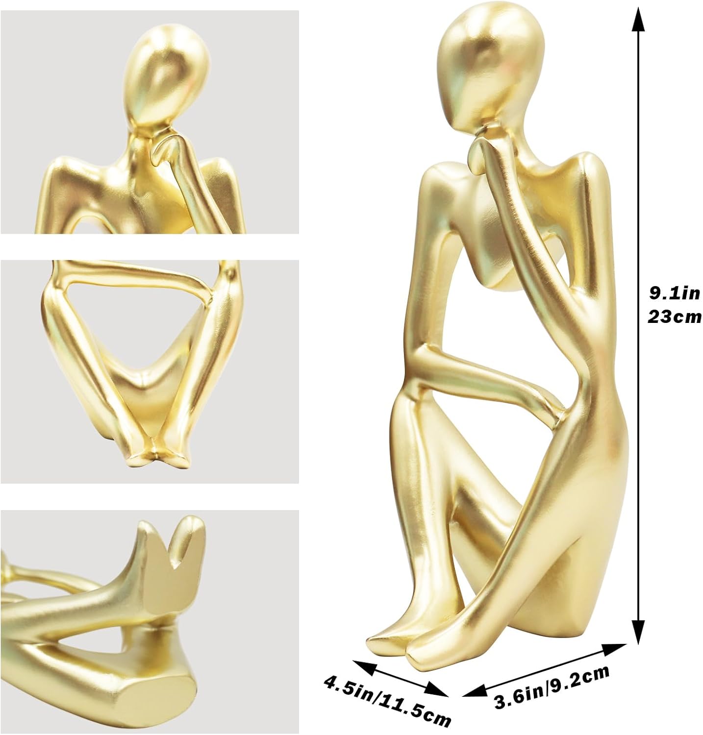 Thinker Statues And Sculptures, Sandstone Resin Thinker Statue Ornaments, Abstract Style Sculptures, Housewarming Gifts, Housewarming Decorations, Living Room Dining Desk Decorations (Right, Small)