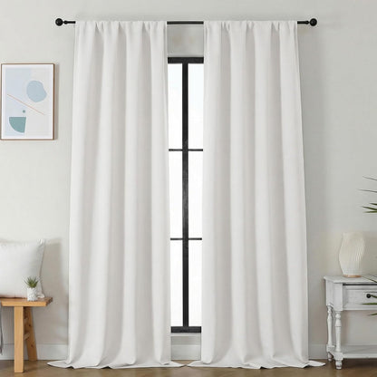 Simplebrand Ava Sage Green Blackout Curtains for Bedroom 63 Inch Length 2 Panels Set, Solid Thermal Insulated Energy Saving Rod Pocket Window Treatment Curtains Blackout Drapes, W40 x L63 Inch, Sage - Colors C