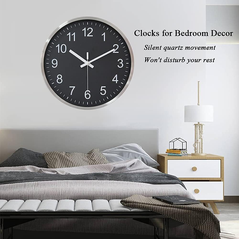 HZDHCLH Wall Clocks Battery Operated,12 inch Silent Non Ticking Modern Wall Clock for Living Room Bedroom Kitchen Office Classroom Decor (Olive Green and Gold)