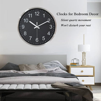 HZDHCLH Wall Clocks Battery Operated,12 inch Silent Non Ticking Modern Wall Clock for Living Room Bedroom Kitchen Office Classroom Decor (Olive Green and Gold)