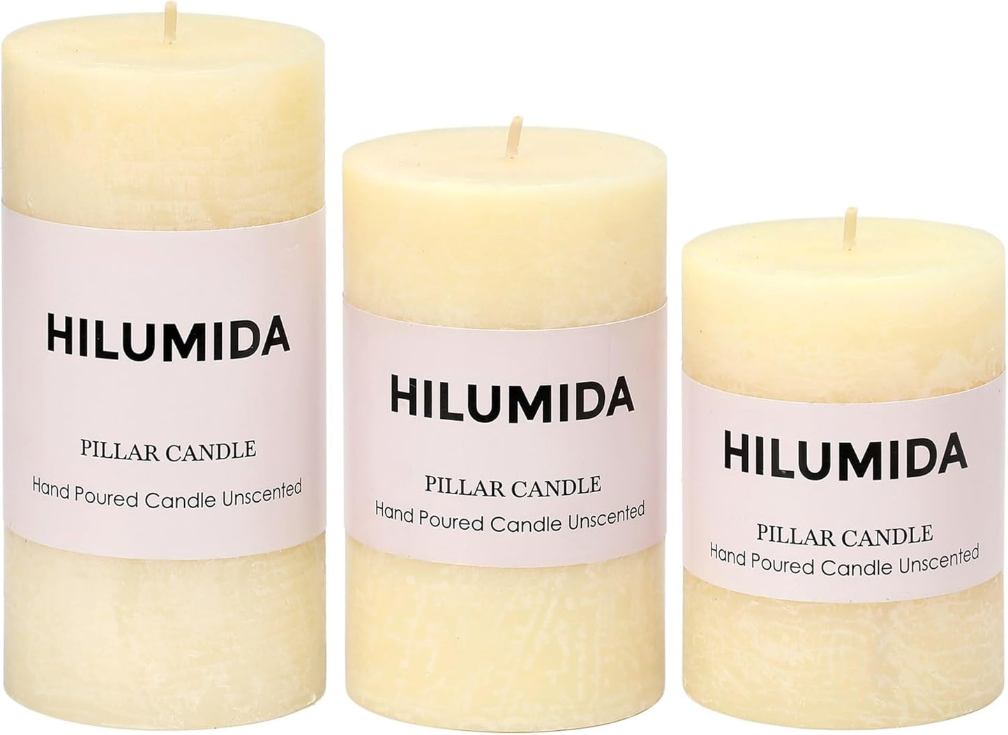 Sage Green Pillar Candles Set of 3 - Hand-Poured Unscented Candles,Smokeless Dripless Candles for Dinner Table and Home, Set of 3 in Different Sizes (3"x4", 3"x5", 3"x6")