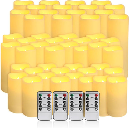 48- Pack of 3 Sizes of LED Flameless Candles.This Candle is Suitable for café, Fancy Restaurant, Bookstore and Other Scenes to Create a Relaxing and Romantic Atmosphere.