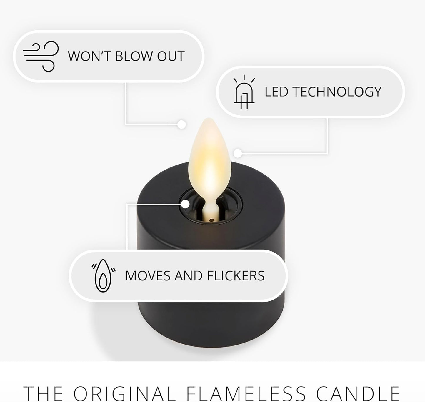 Luminara Flickering Flameless Pearl Ivory Tealights - Warm LED Light Flame Votives - Battery Operated Decor for Dining Room Table Centerpieces, Fireplace Mantel, Dinner Party, Reception - Set of 4
