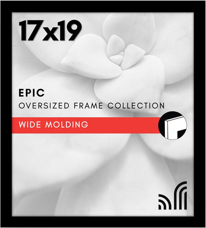 Americanflat 16x20 Picture Frame with Polished Plexiglass - Black Picture Frame - Wide Photo Frames Made of Engineered Wood for Vertical or Horizontal Wall Display - Epic Collection - Black - Colors B