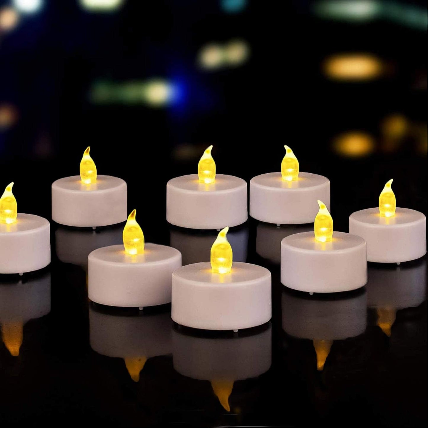 Nancia 100PACK Flameless LED Tea Lights Candles, Realistic and Bright Flickering Long Lasting 200Hours Battery-Powered, Ideal Party, Wedding, Birthday, Gifts Home Decoration Warm Yellow