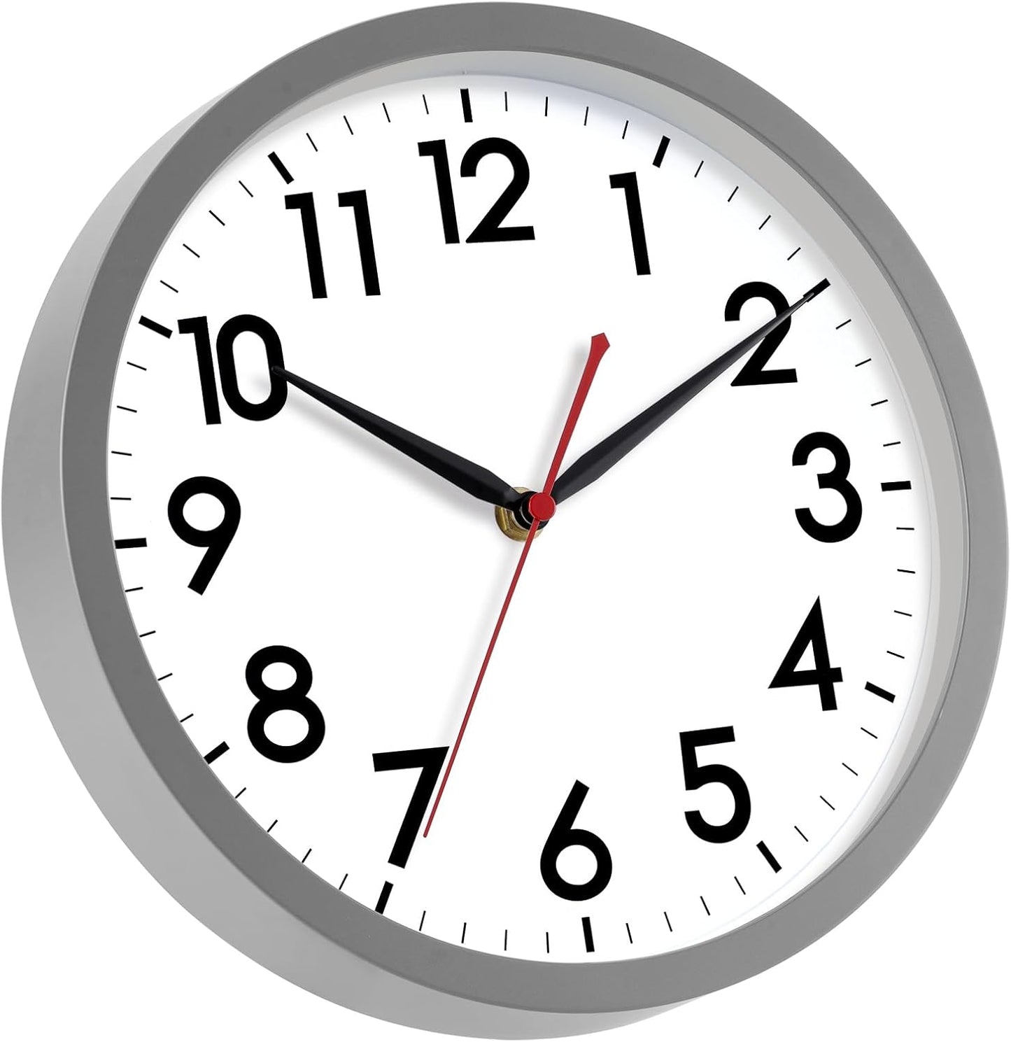 AKCISOT Wall Clock, Modern Small Wall Clocks Battery Operated 8 Inch, Silent Non-Ticking Analog Classic for Office, Home, Bathroom, Kitchen, Bedroom, School(Black)