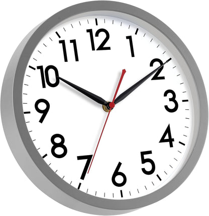 AKCISOT Wall Clock, Modern Small Wall Clocks Battery Operated 8 Inch, Silent Non-Ticking Analog Classic for Office, Home, Bathroom, Kitchen, Bedroom, School(Black)