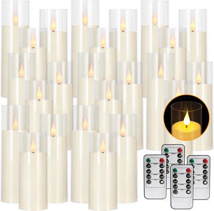 48- Pack of 3 Sizes of LED Flameless Candles.This Candle is Suitable for café, Fancy Restaurant, Bookstore and Other Scenes to Create a Relaxing and Romantic Atmosphere.