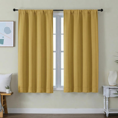 Simplebrand Ava Sage Green Blackout Curtains for Bedroom 63 Inch Length 2 Panels Set, Solid Thermal Insulated Energy Saving Rod Pocket Window Treatment Curtains Blackout Drapes, W40 x L63 Inch, Sage - Colors C