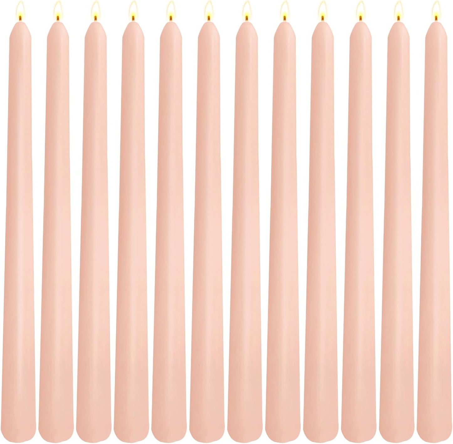 12-Pack Olive Green Taper Candles, 10 Inch Unscented Dripless Candlesticks, Long-Lasting Burn Time of 7-8 Hours, Perfect for Christmas Home Décor Spring and St. Patrick's Day